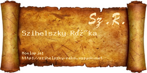Szihelszky Réka névjegykártya