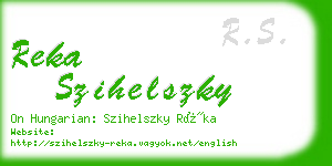 reka szihelszky business card